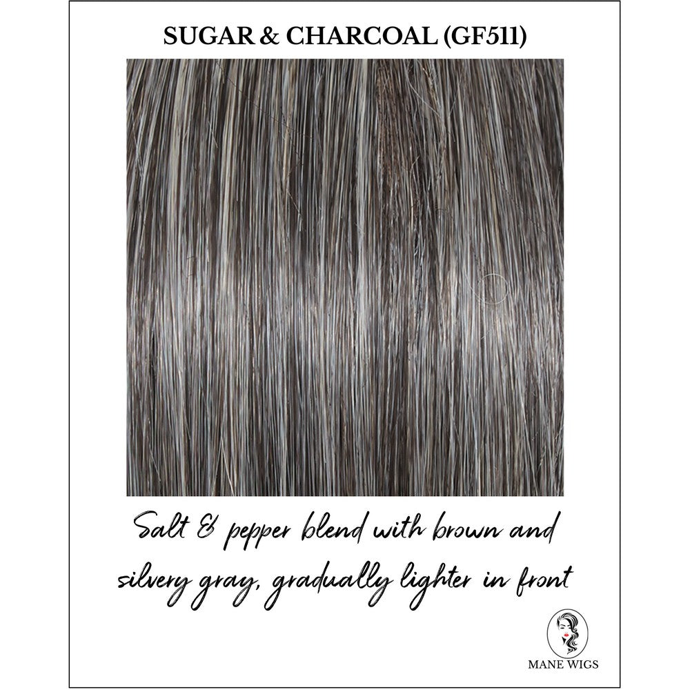 Sugar & Charcoal (GF511)-Salt & pepper blend with brown and silvery gray, gradually lighter in front
