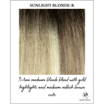 Load image into Gallery viewer, Sunlight Blonde-R-3-tone medium blonde blend with gold highlights and medium reddish brown roots
