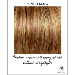 Sunset Glow-Medium auburn with coppery red and brilliant red highlights