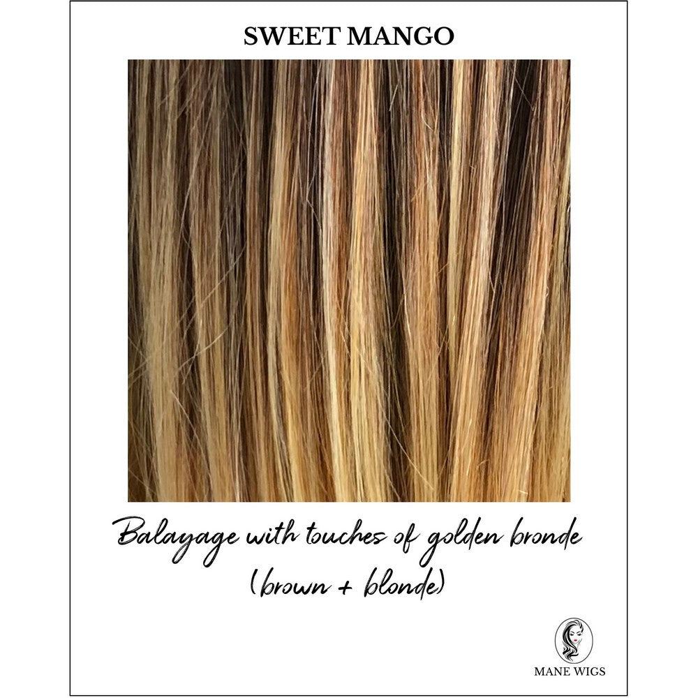 Sweet Mango-Balayage with touches of golden bronde (brown + blonde)