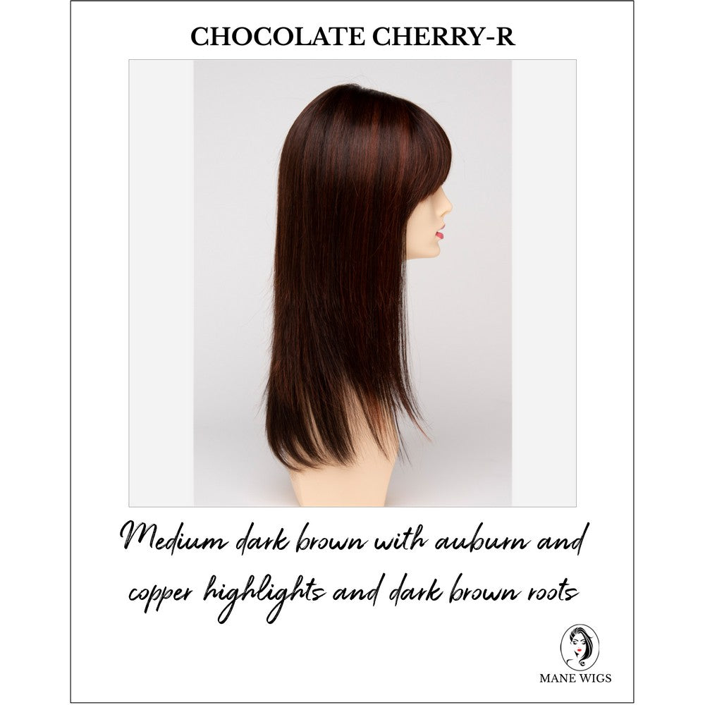 Taryn by Envy in Chocolate Cherry-R-Medium dark brown with auburn and copper highlights and dark brown roots