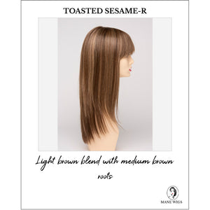 Taryn By Envy in Toasted Sesame-R-Light brown blend with medium brown roots
