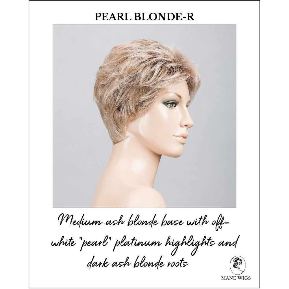 Time Comfort by Ellen Wille in Pearl Blonde-R-Medium ash blonde base with off-white "pearl" platinum highlights and dark ash blonde roots