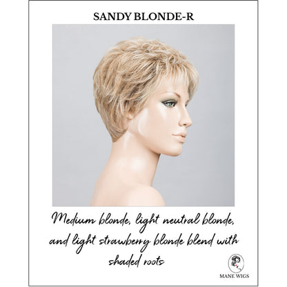 Time Comfort by Ellen Wille in Sandy Blonde-R-Medium blonde, light neutral blonde, and light strawberry blonde blend with shaded roots