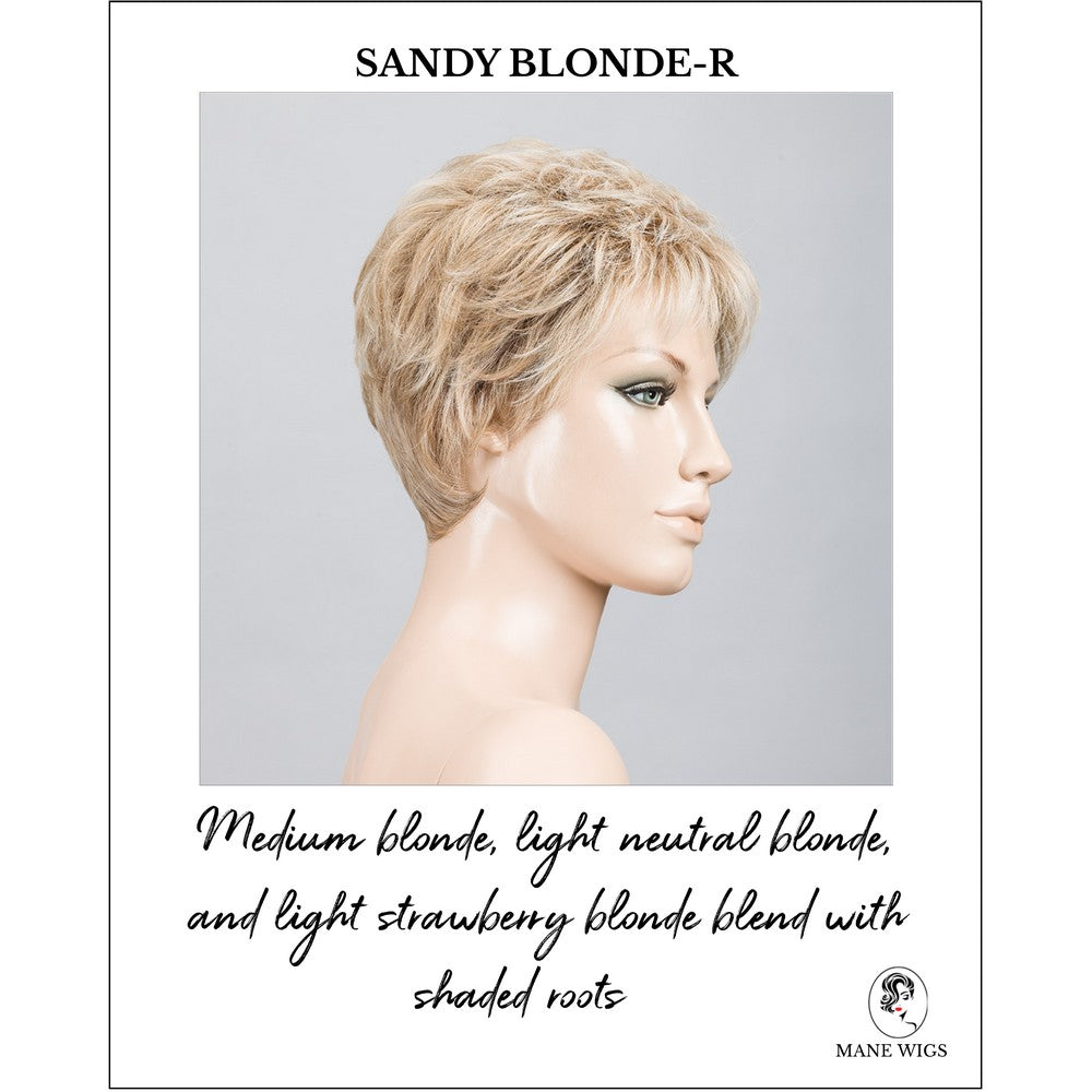 Time Comfort by Ellen Wille in Sandy Blonde-R-Medium blonde, light neutral blonde, and light strawberry blonde blend with shaded roots