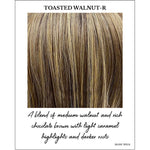 Load image into Gallery viewer, Toasted Walnut-R-A blend of medium walnut and rich chocolate brown with light caramel highlights and darker roots
