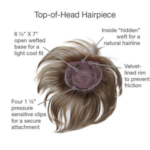 Top of head hairpiece