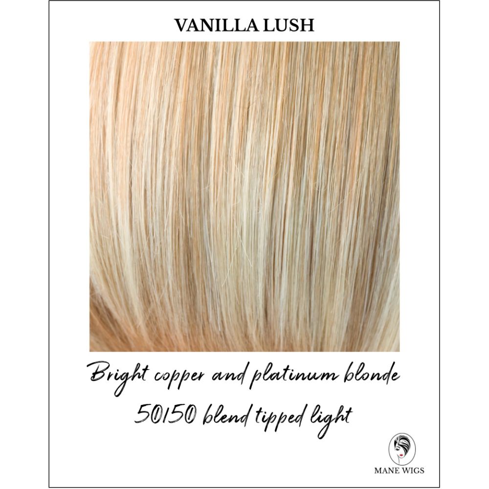Vanilla Lush-Bright copper and platinum blonde 50/50 blend tipped light