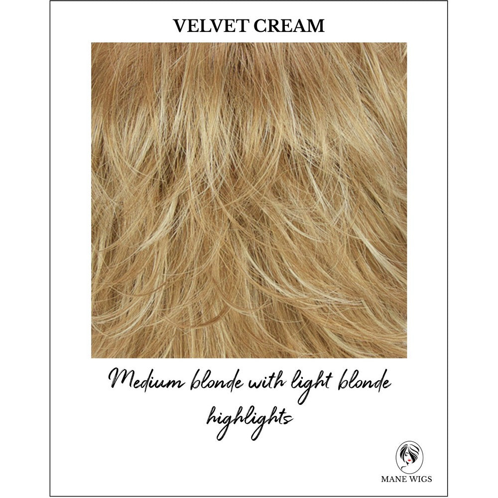 Velvet Cream-Medium blonde with light blonde highlights 