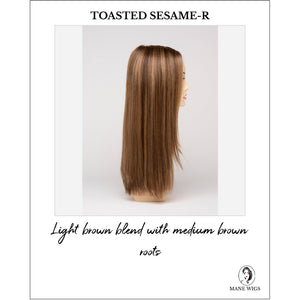 Veronica By Envy in Toasted Sesame-R-Light brown blend with medium brown roots