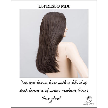 Vita wig by Ellen Wille in Espresso Mix-Darkest brown base with a blend of dark brown and warm medium brown throughout 
