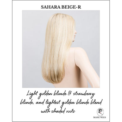 Vita wig by Ellen Wille in Sahara Beige-R-Light golden blonde & strawberry blonde, and lightest golden blonde blend with shaded roots