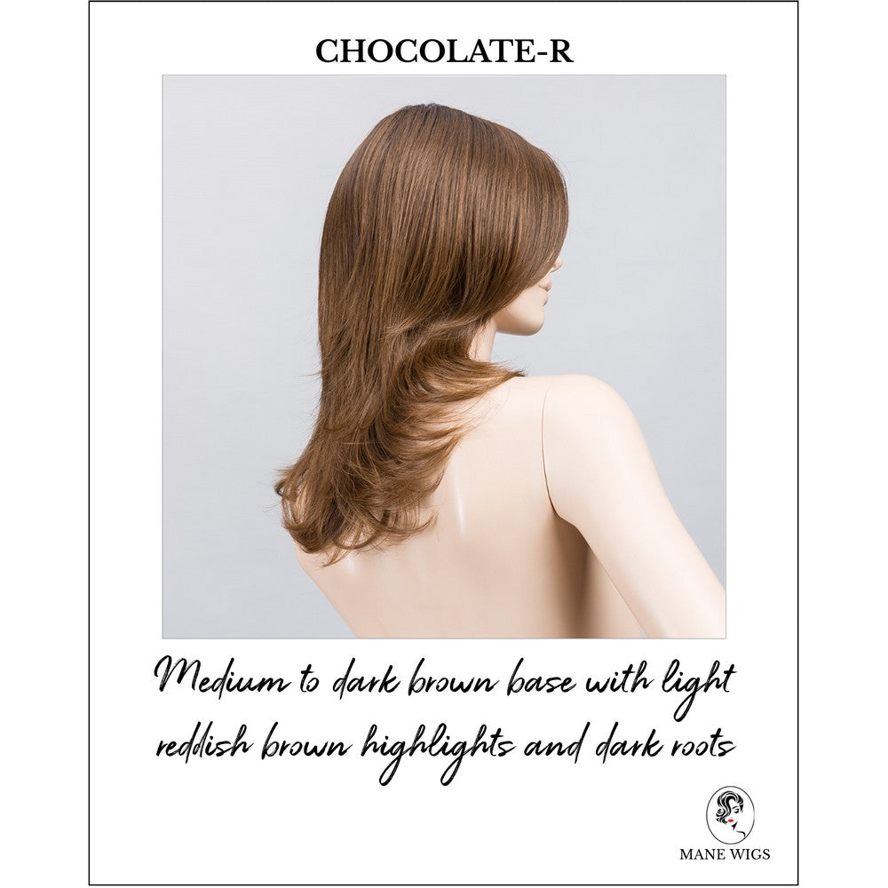Voice Large wig by Ellen Wille in Chocolate-R-Medium to dark brown base with light reddish brown highlights and dark roots