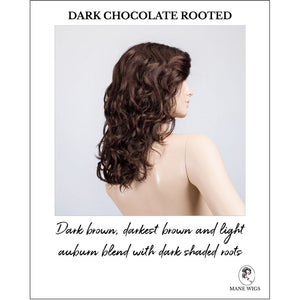 Wanted in Dark Chocolate Rooted-Dark brown, darkest brown and light auburn blend with dark shaded roots