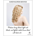 Load image into Gallery viewer, Wanted in Sandy Blonde Rooted-Medium honey blonde, light ash blonde, and lightest reddish brown blend with dark roots
