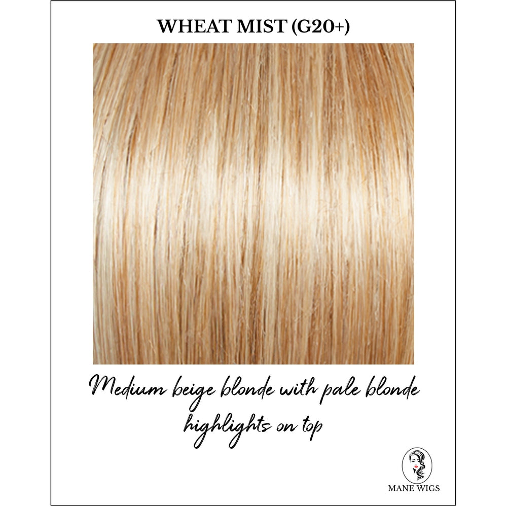Wheat Mist (G20+)-Medium beige blonde with pale blonde highlights on top