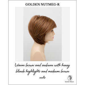 Whitney By Envy in Golden Nutmeg-R-Warm brown and auburn with honey blonde highlights and medium brown roots