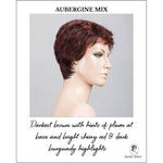 Load image into Gallery viewer, Yoko wig by Ellen Wille in Aubergine Mix-Darkest brown with hints of plum at base and bright cherry red &amp; dark burgundy highlights
