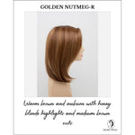 Load image into Gallery viewer, Zoey By Envy in Golden Nutmeg-R-Warm brown and auburn with honey blonde highlights and medium brown roots
